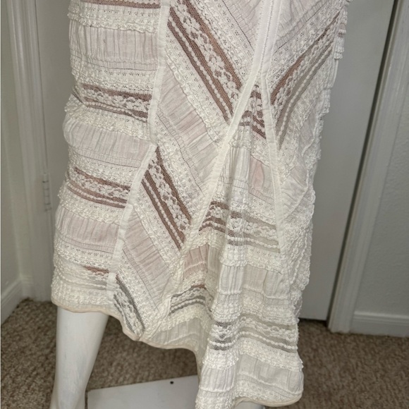 Cinq A Sept Elegant Cream and Brown Women's Dress Size 8. - Picture 5 of 16